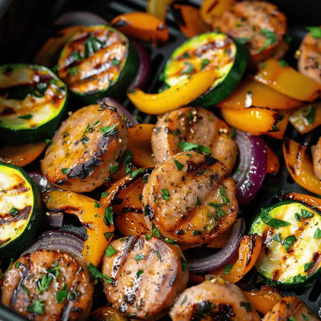 air fryer chicken sausage and veggies preparation steps