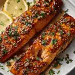 air fryer honey garlic salmon - featured image