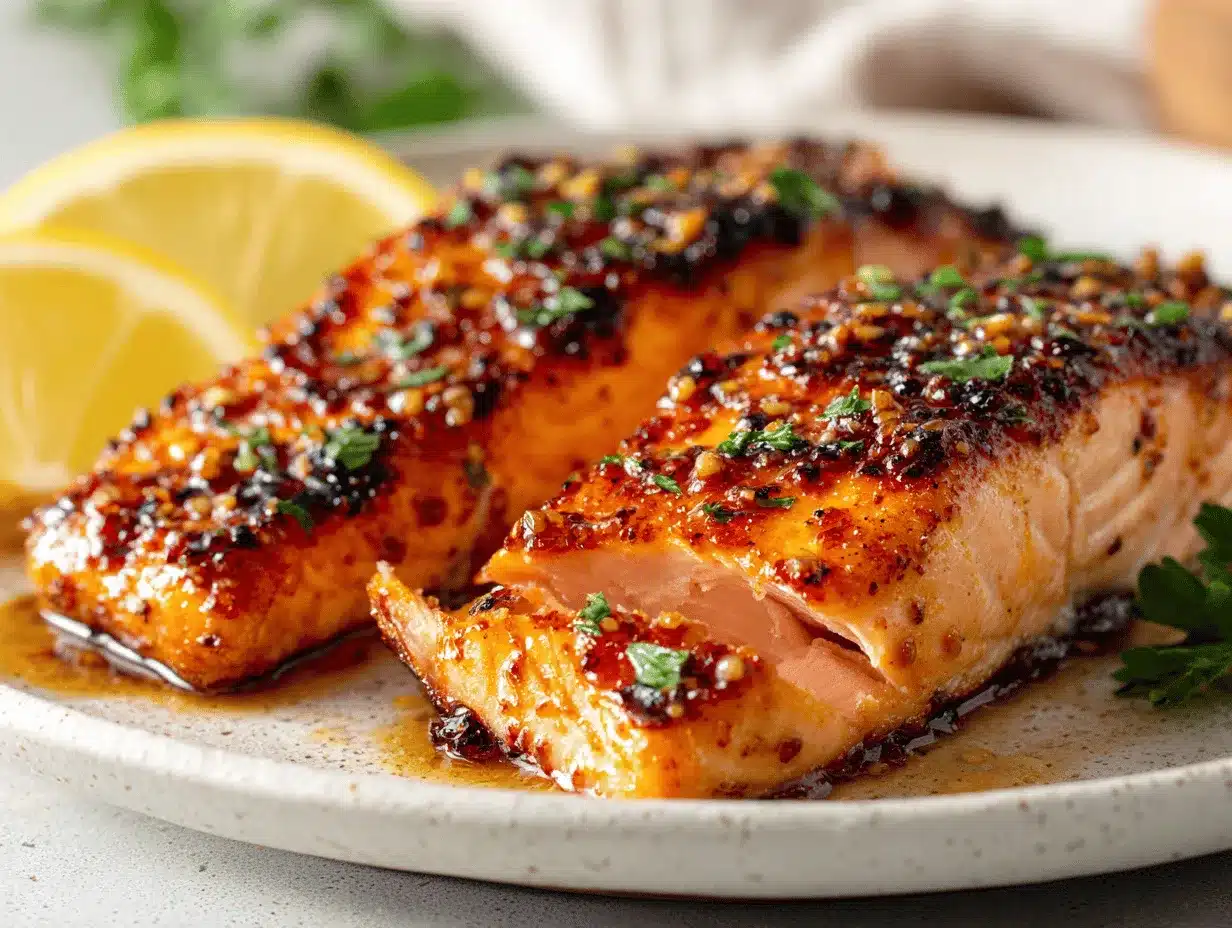 air fryer honey garlic salmon preparation steps