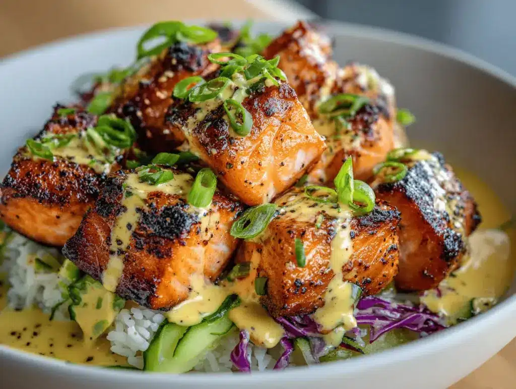Bang Bang Salmon Bites Bowls - featured image