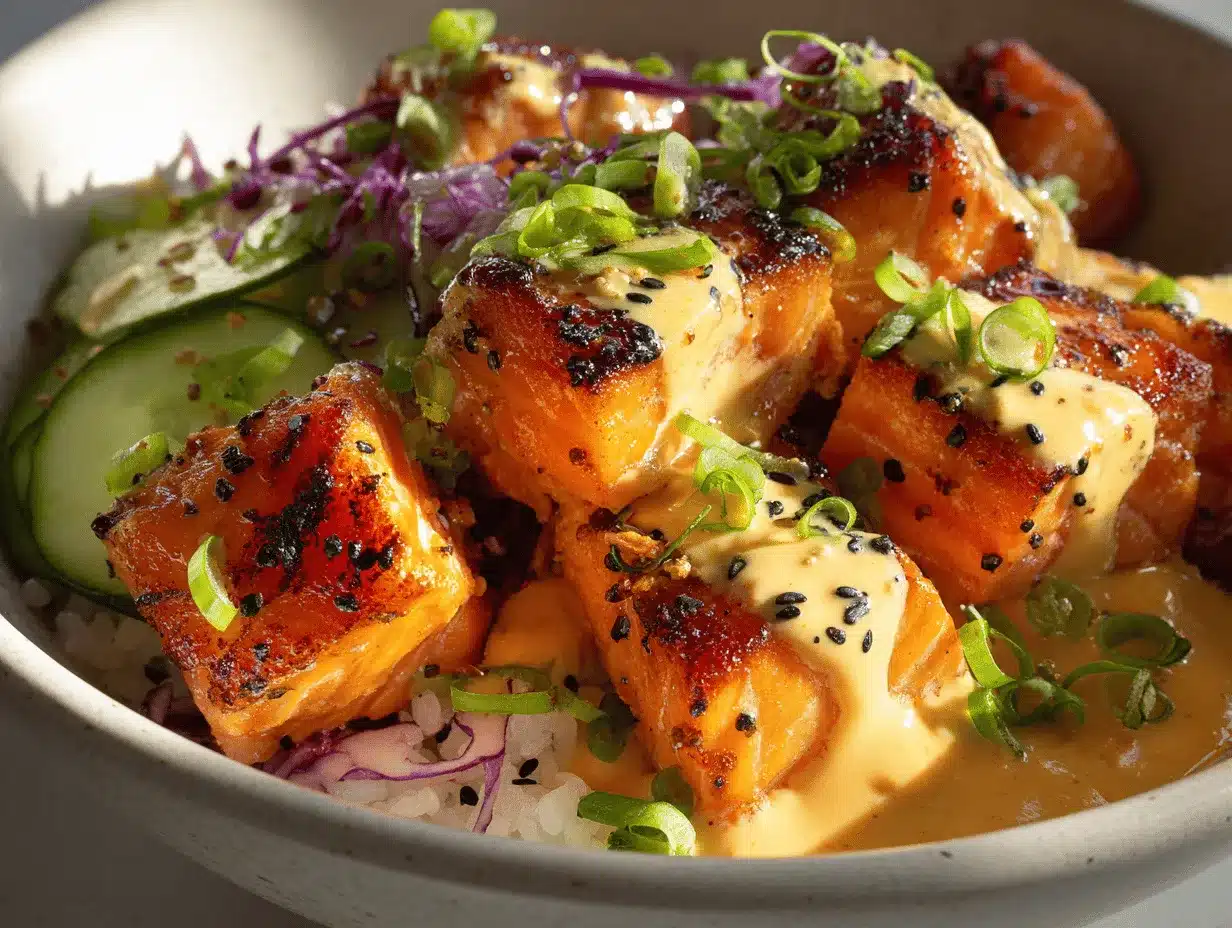 Bang Bang Salmon Bites Bowls preparation steps