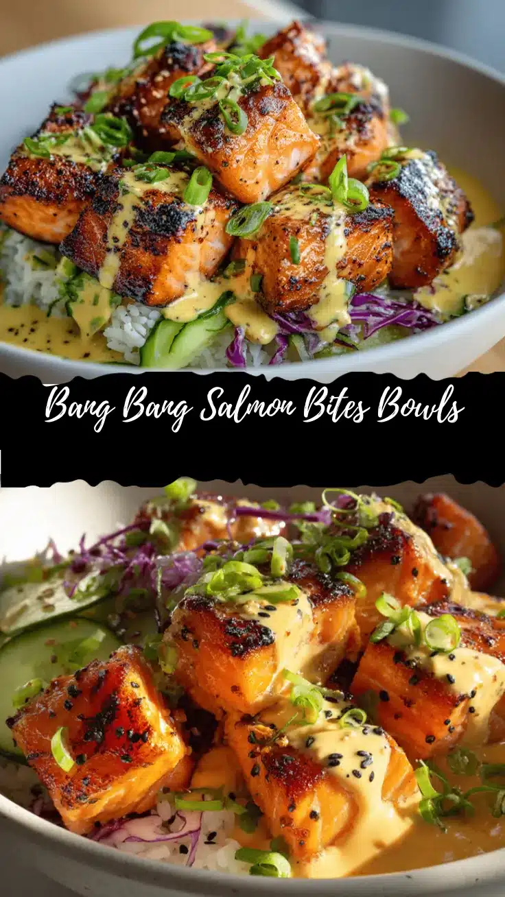 Bang Bang Salmon Bites Bowls recipe
