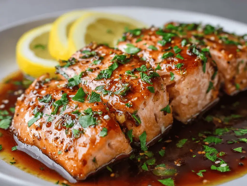 brown sugar soy glazed salmon - featured image