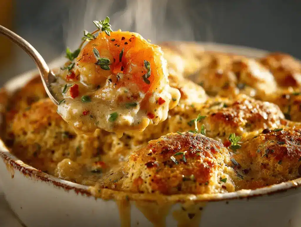 cheddar bay biscuit seafood pot pie - featured image