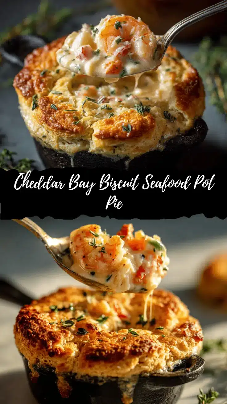 Cheddar Bay Biscuit Seafood Pot Pie recipe