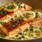 creamy salmon piccata - featured image