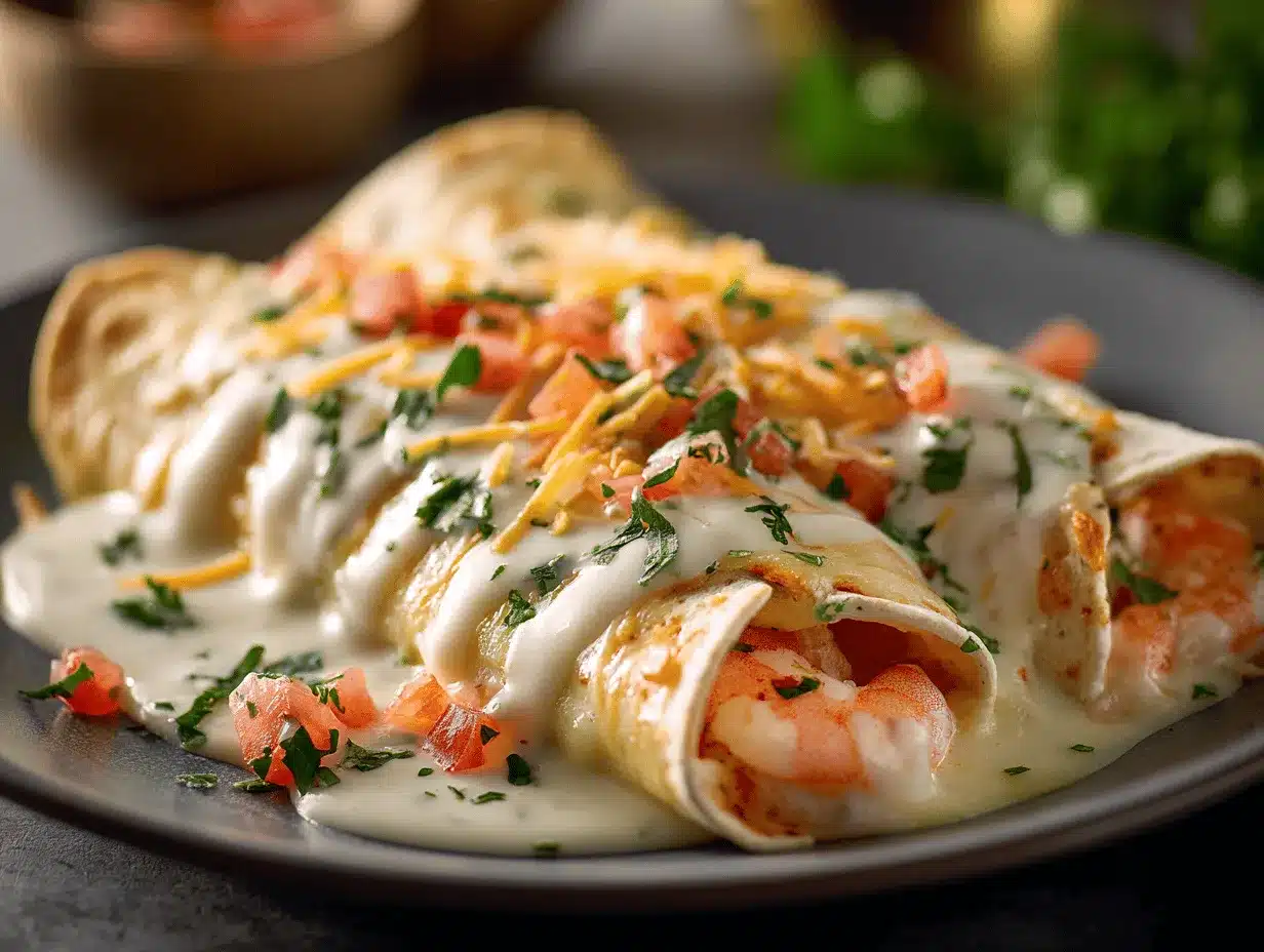 creamy shrimp enchiladas preparation steps