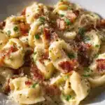 creamy tortellini carbonara - featured image