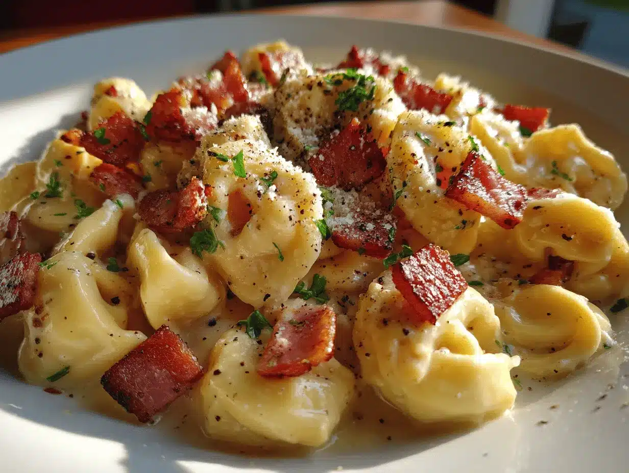 creamy tortellini carbonara preparation steps