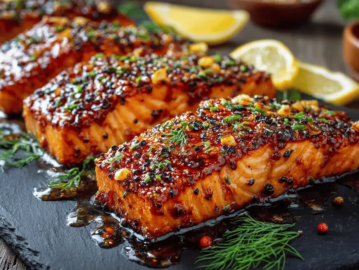 crispy honey garlic glazed salmon preparation steps