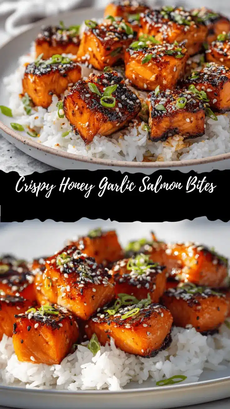 crispy honey garlic salmon bites recipe