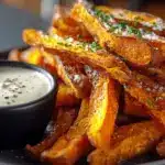 crispy oven baked sweet potato fries - featured image