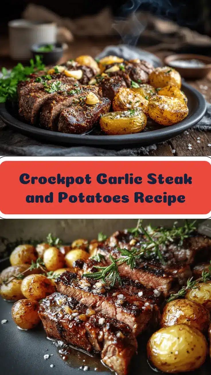 Crockpot Garlic Steak and Potatoes recipe