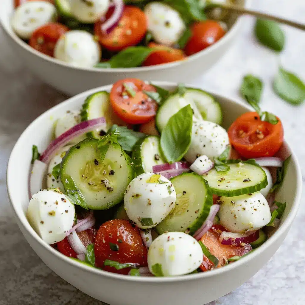 cucumber Caprese salad preparation steps