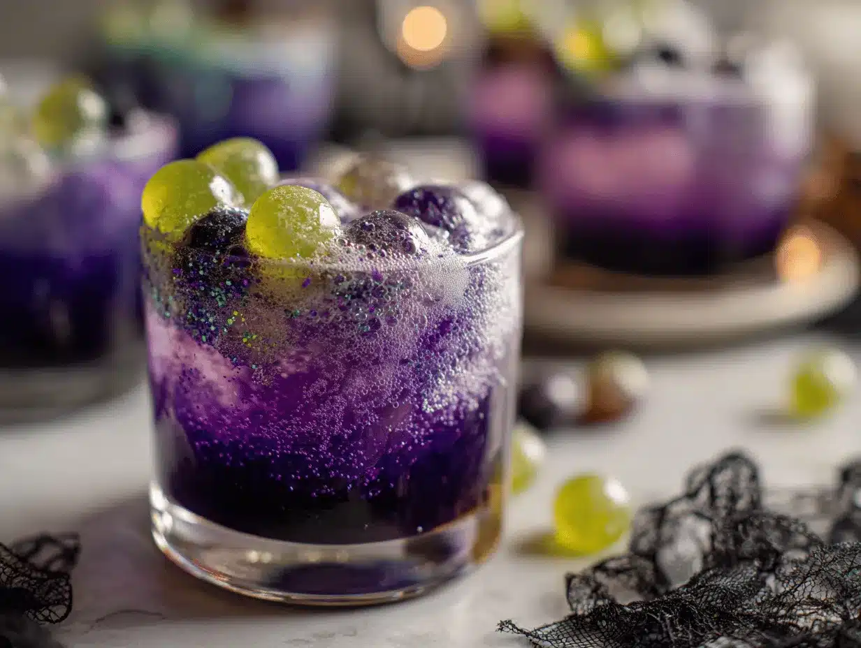 Fizzy Purple Potion Halloween Punch preparation steps