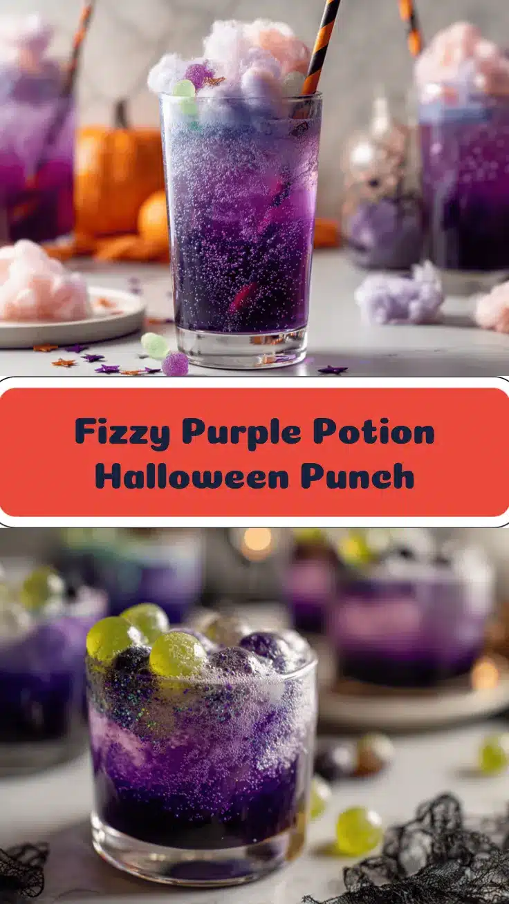 Fizzy Purple Potion Halloween Punch recipe