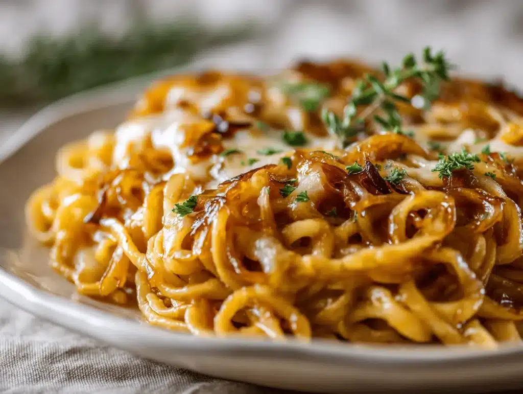 French onion pasta - featured image