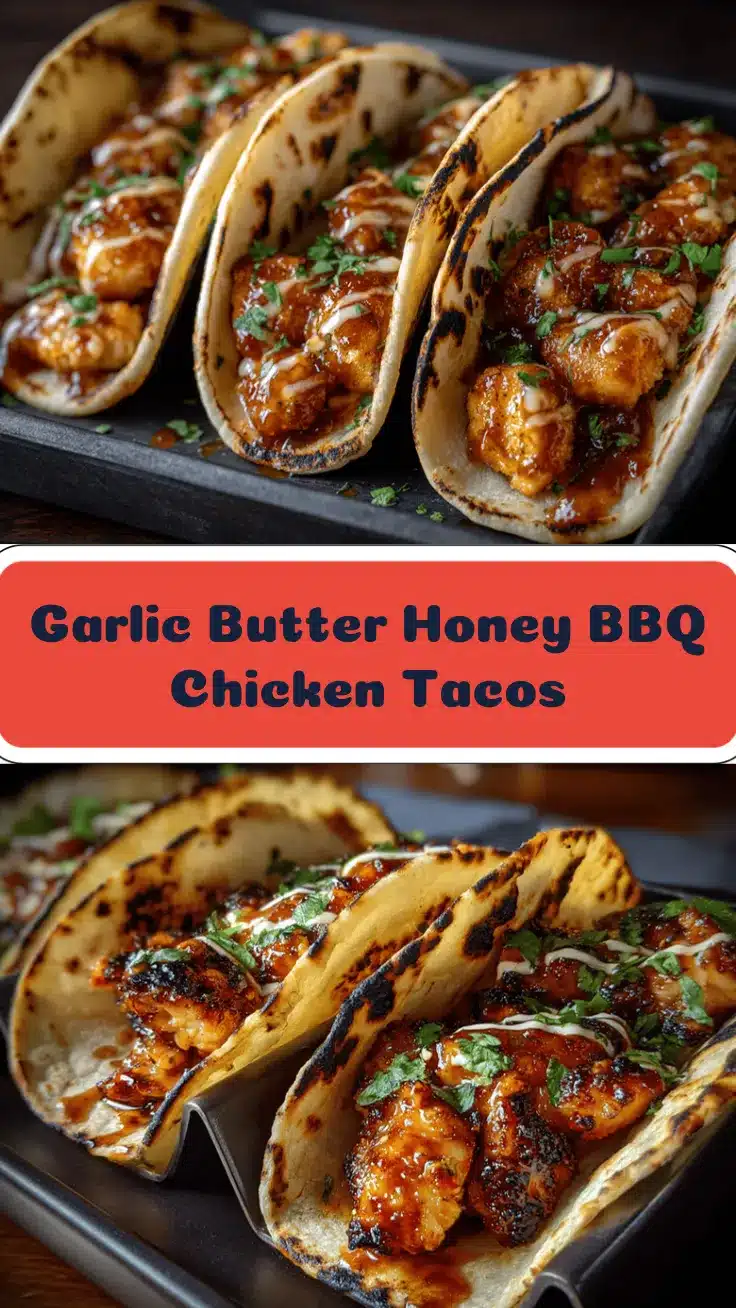 garlic butter honey BBQ chicken tacos recipe
