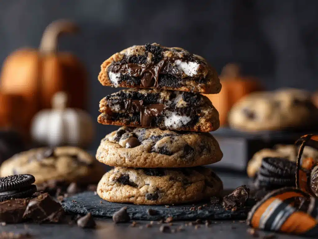 Halloween Oreo stuffed chocolate chip cookies - featured image