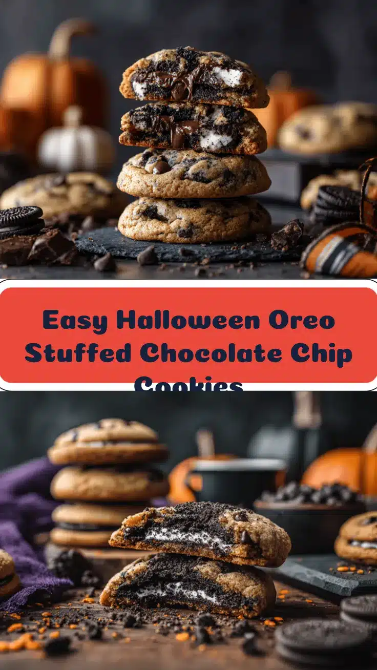 Halloween Oreo stuffed chocolate chip cookies recipe