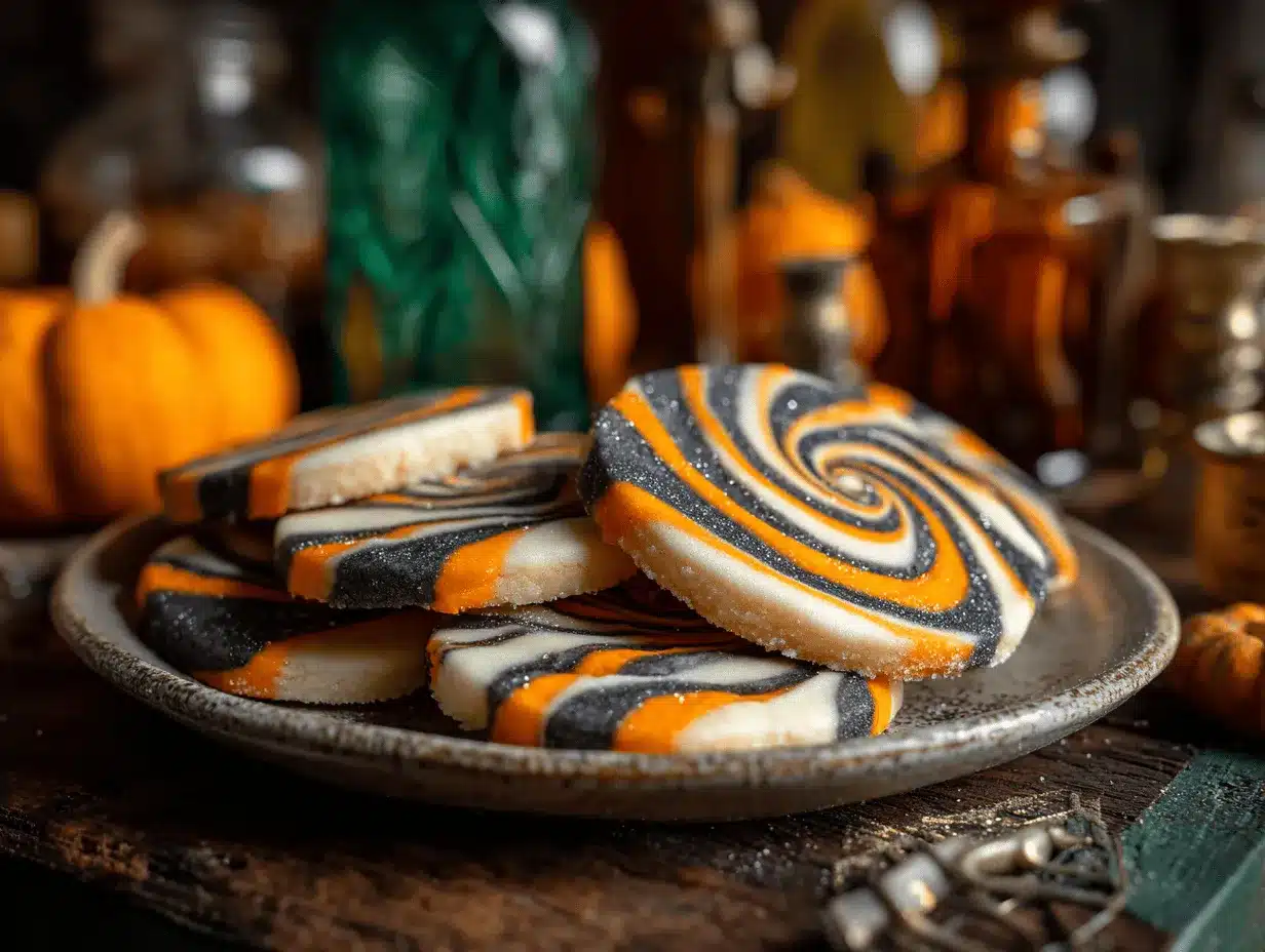 Halloween Pinwheel Sugar Cookies preparation steps