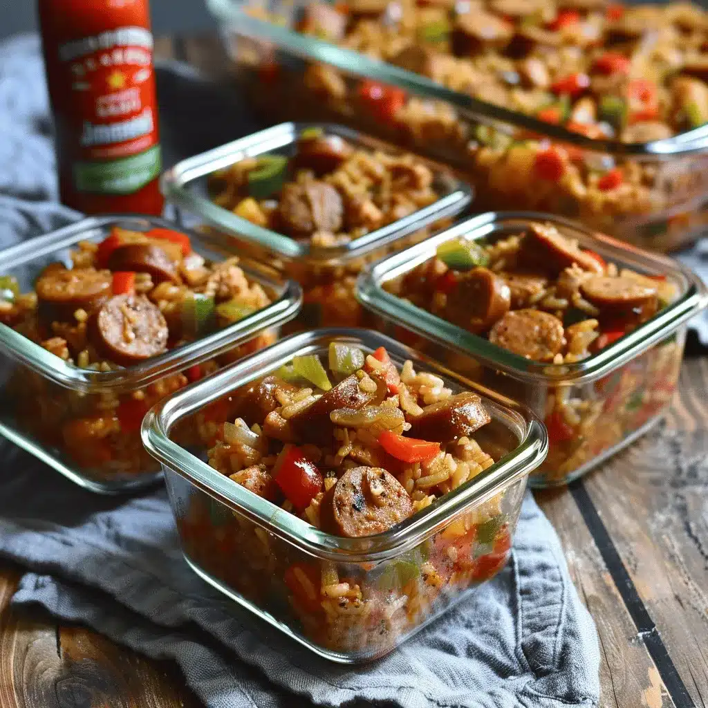 healthy jambalaya meal prep preparation steps