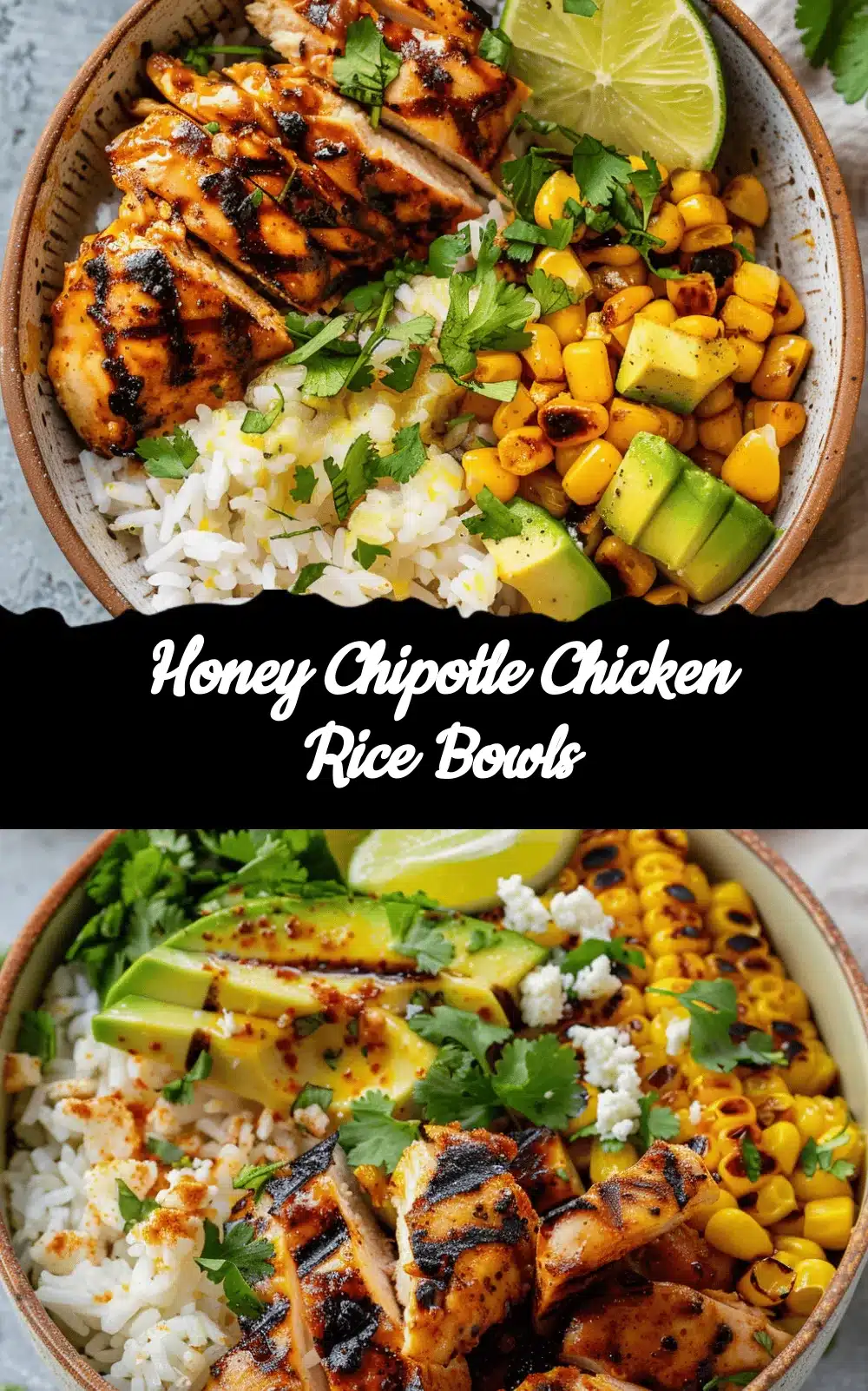 honey chipotle chicken rice bowls recipe