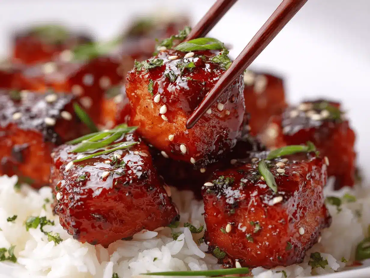 honey garlic salmon bites preparation steps