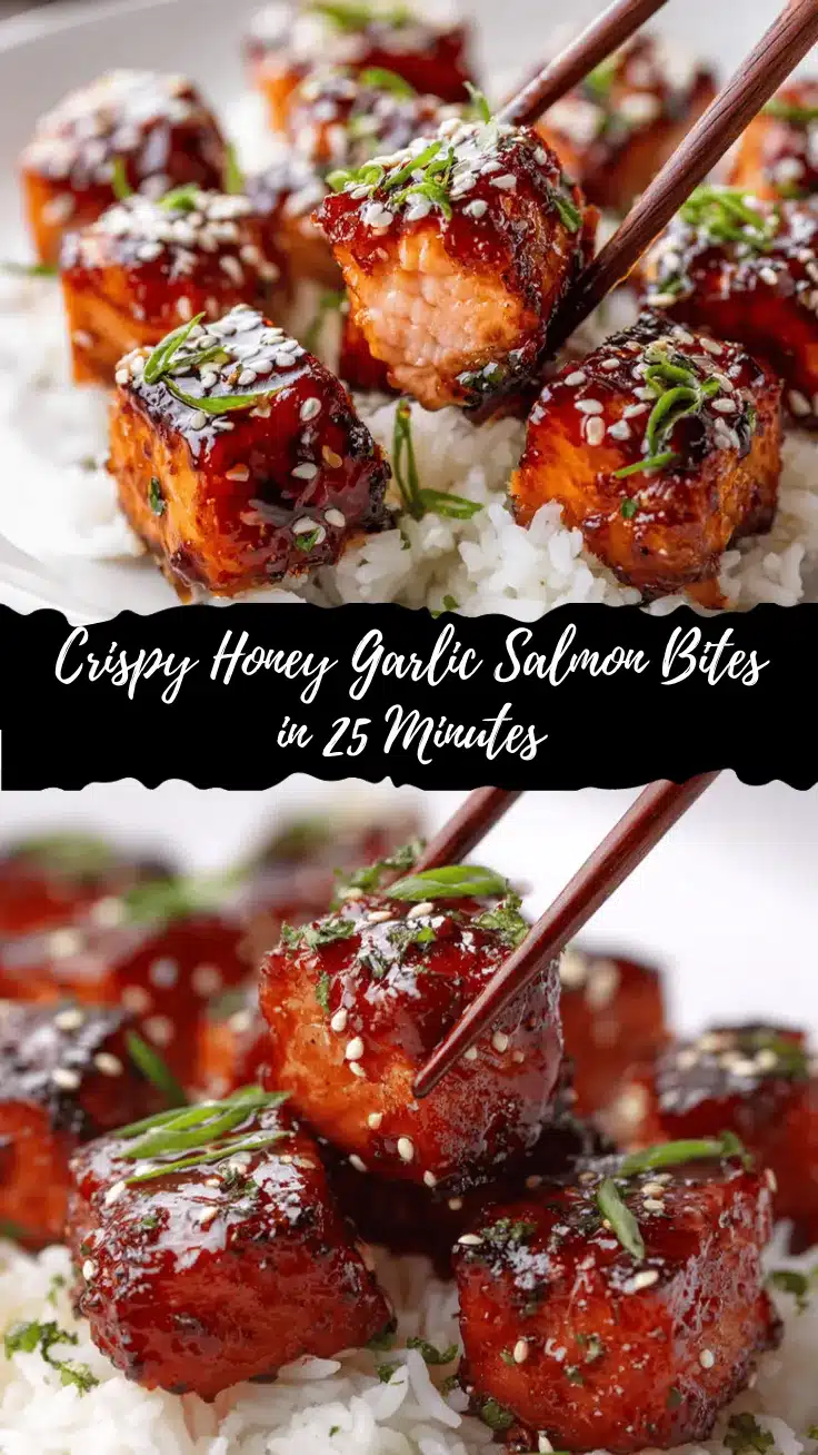 honey garlic salmon bites recipe