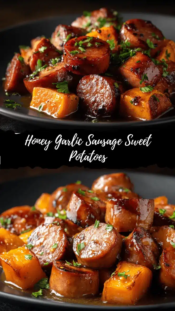 honey garlic sausage sweet potatoes recipe