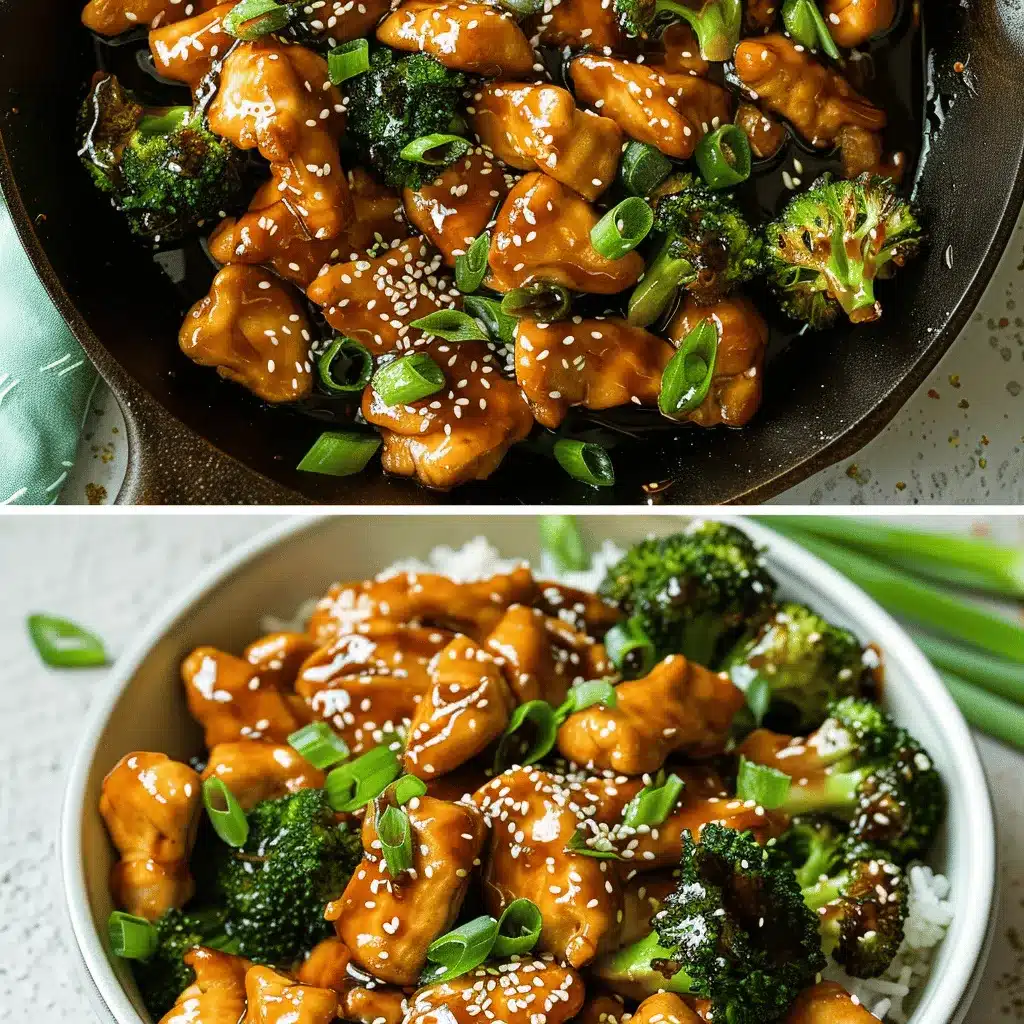 honey sesame chicken and broccoli stir-fry preparation steps