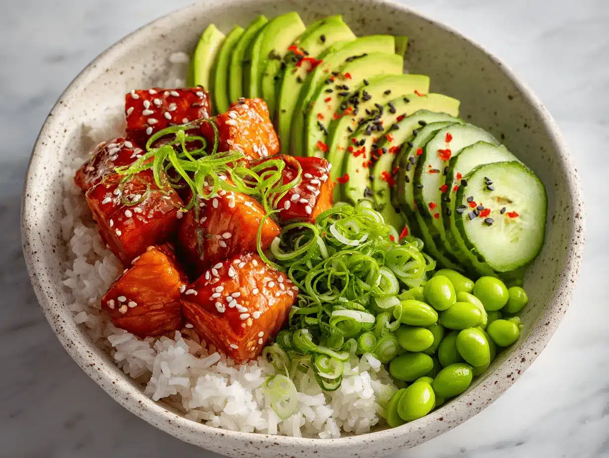 honey sriracha salmon bowls preparation steps