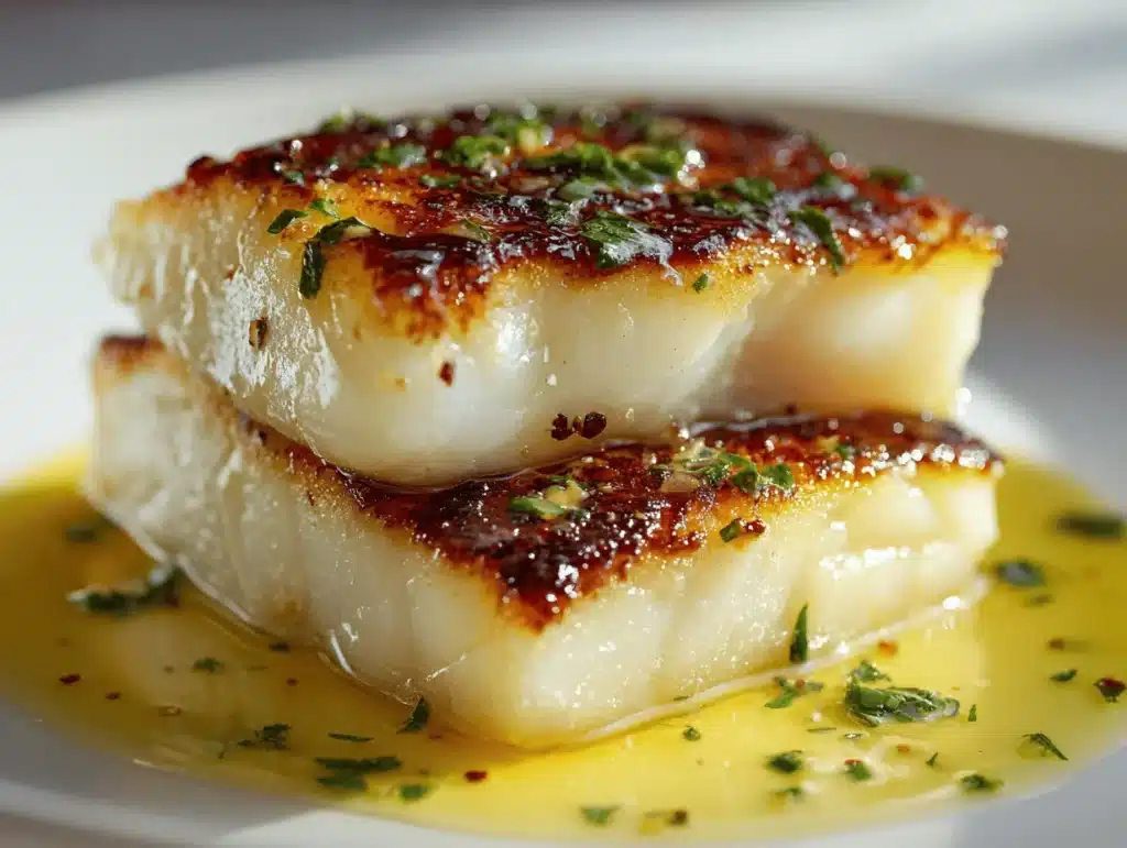 lemon garlic butter cod - featured image