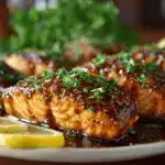 maple Dijon glazed baked salmon - featured image
