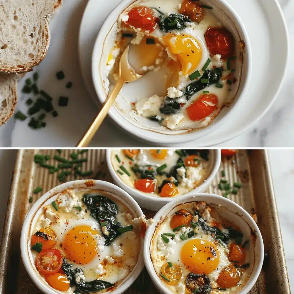 Mediterranean baked feta eggs preparation steps