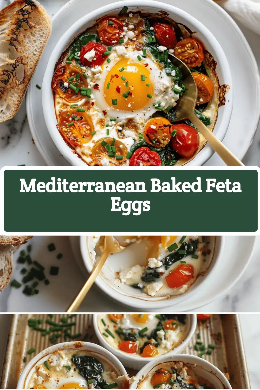 Mediterranean baked feta eggs recipe