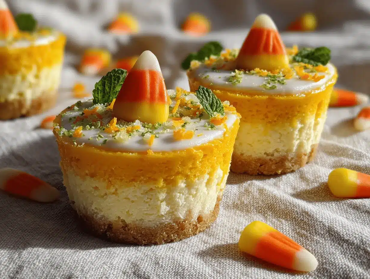 mini candy corn cheesecakes preparation steps