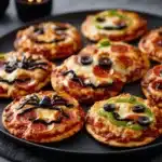 mini Halloween pizzas - featured image