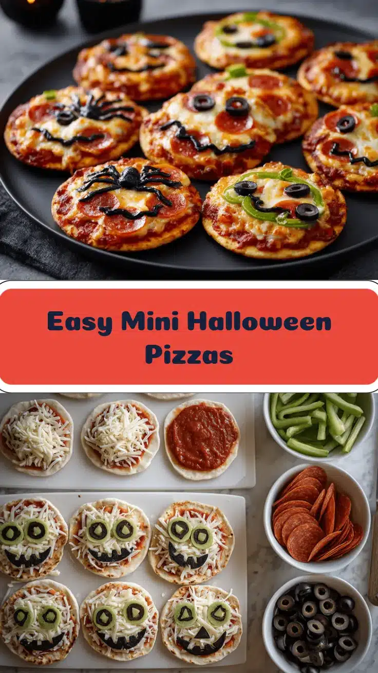 mini Halloween pizzas recipe