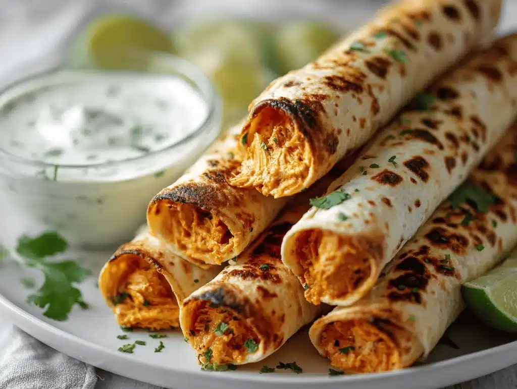 oven baked chicken taquitos - featured image