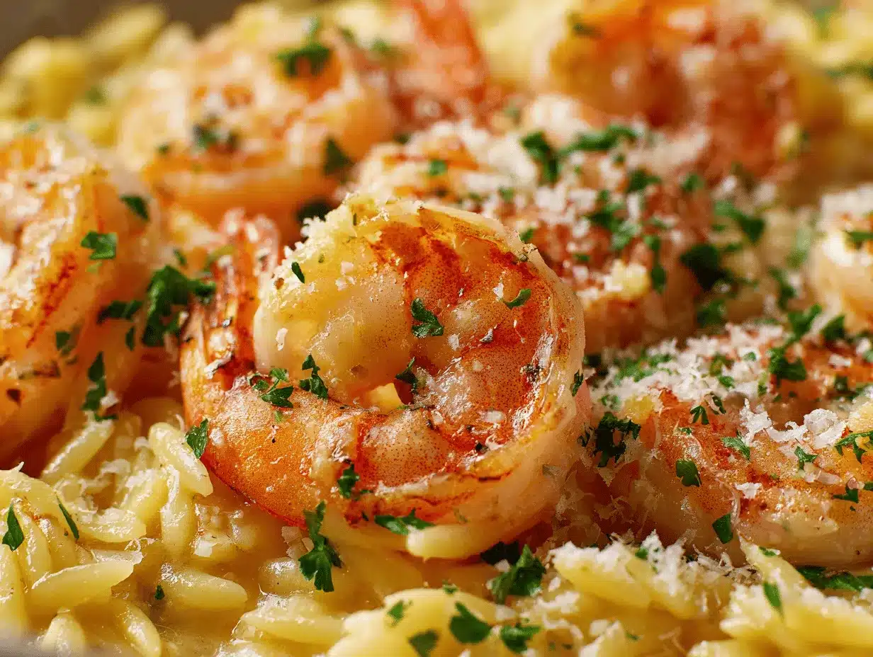 parmesan orzo with shrimp preparation steps