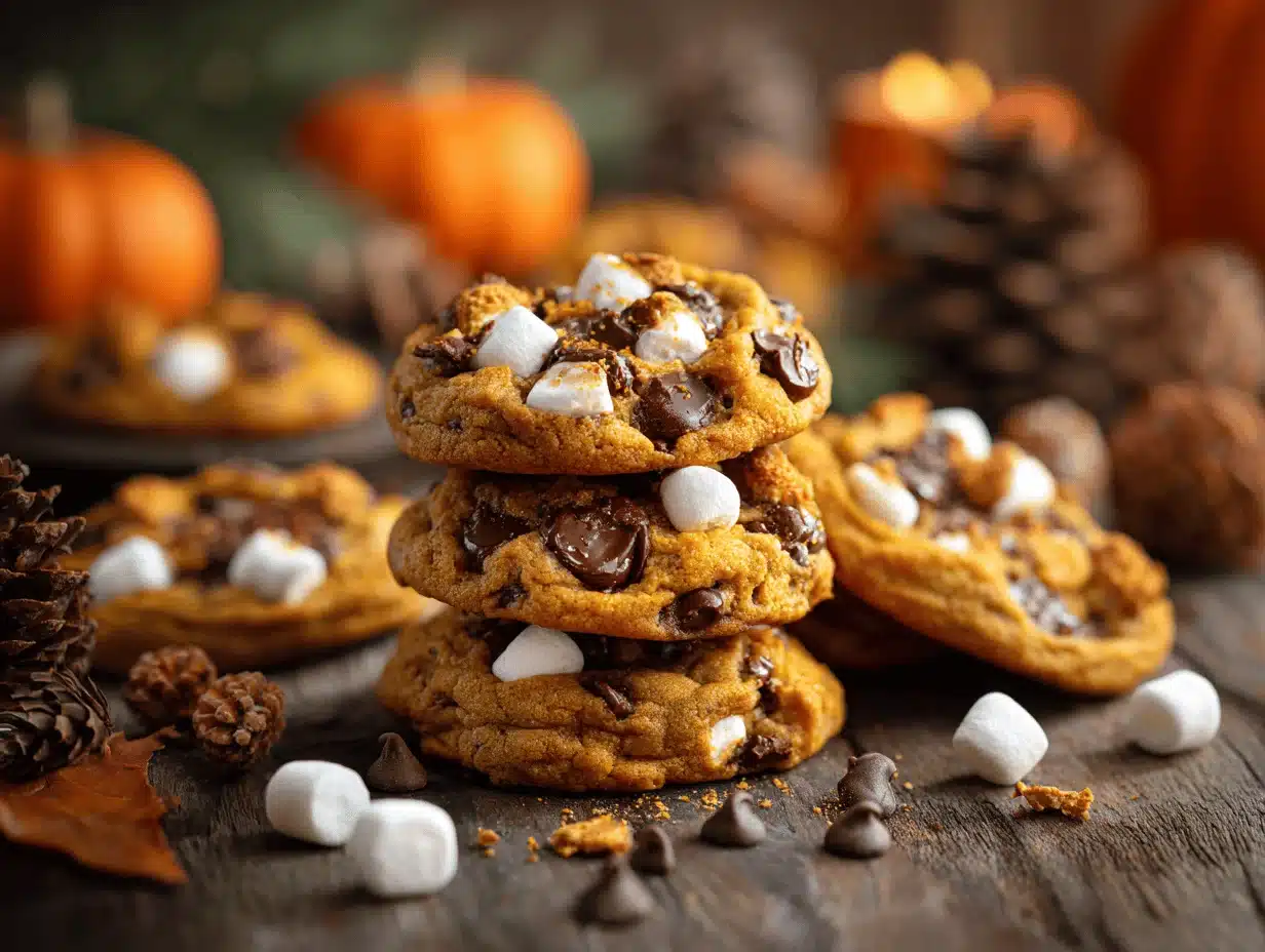 pumpkin smores cookies - featured image