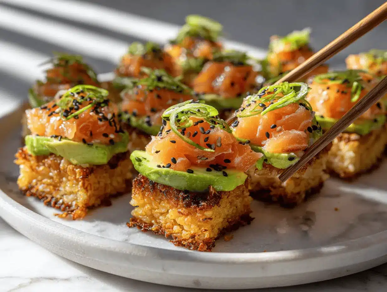 salmon crispy rice preparation steps