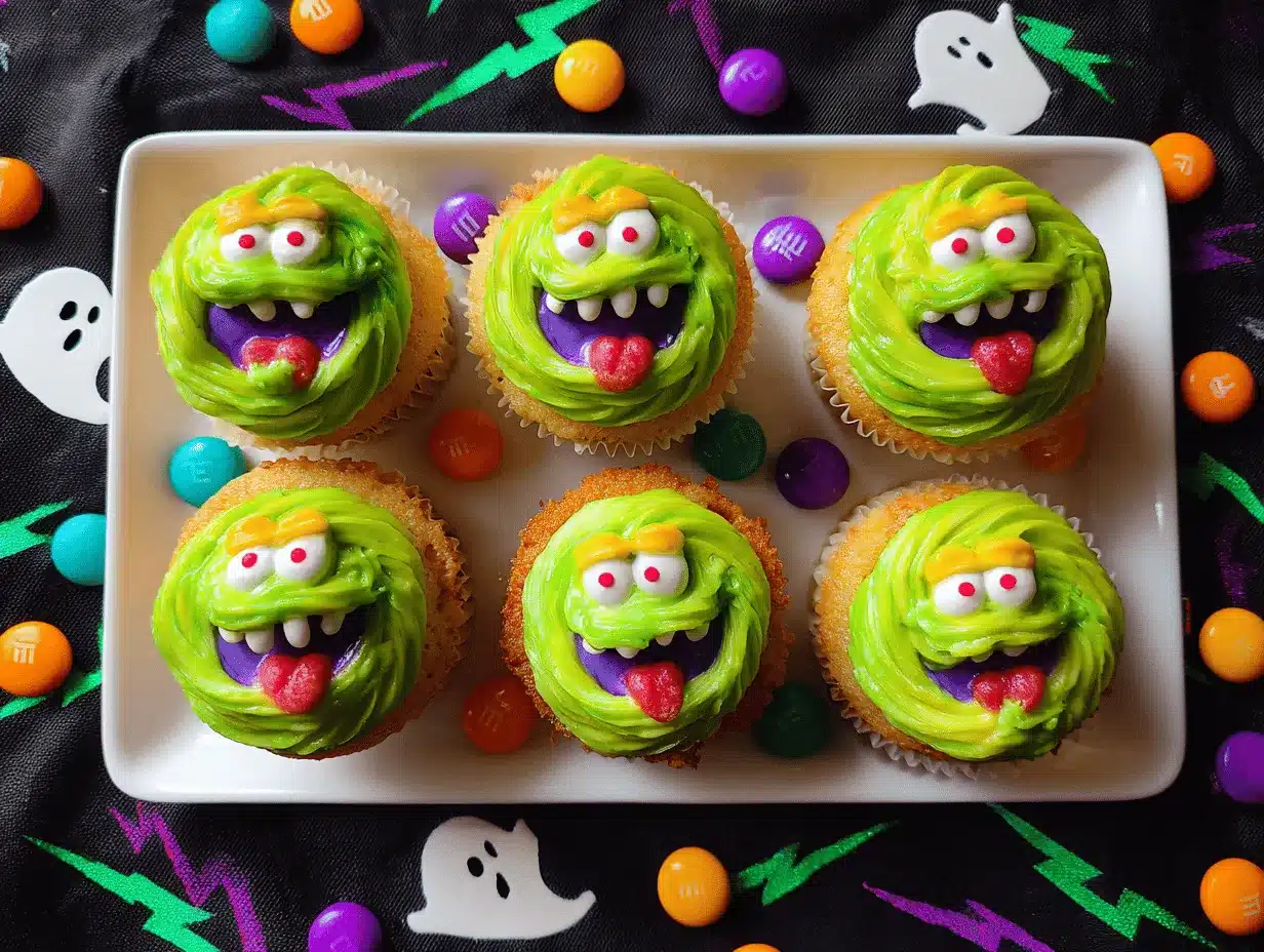 Slimer Ghostbusters Cupcakes preparation steps
