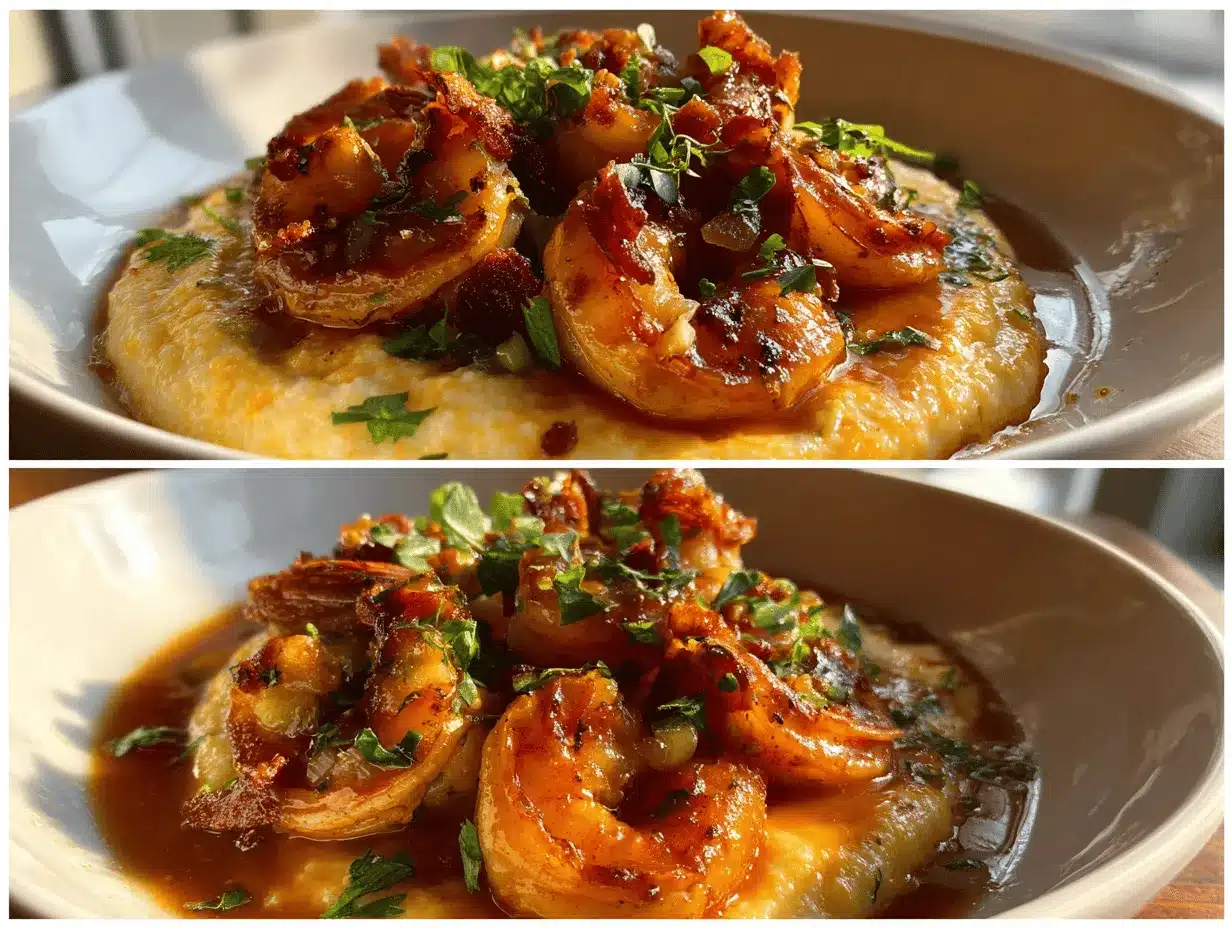 Southern shrimp and grits preparation steps