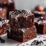 Spider Web Halloween Brownies - featured image