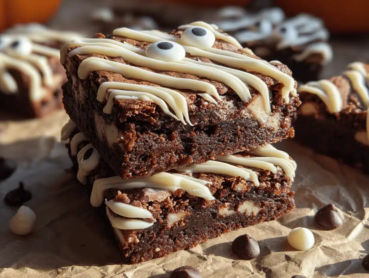 Spooky Mummy Brownies preparation steps
