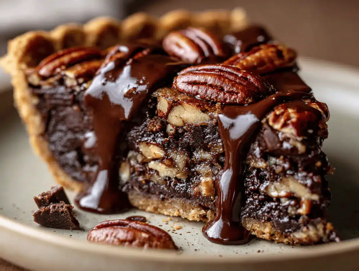 Texas chocolate pecan pie preparation steps