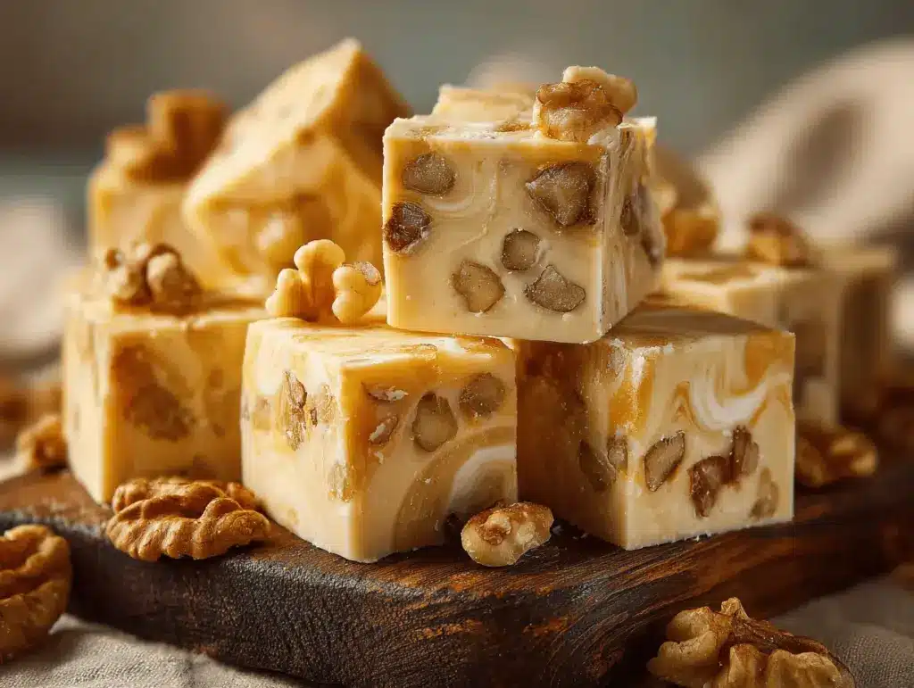 creamy maple walnut fudge - featured image