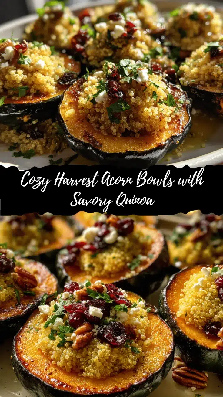 harvest acorn bowls with quinoa and cranberries recipe